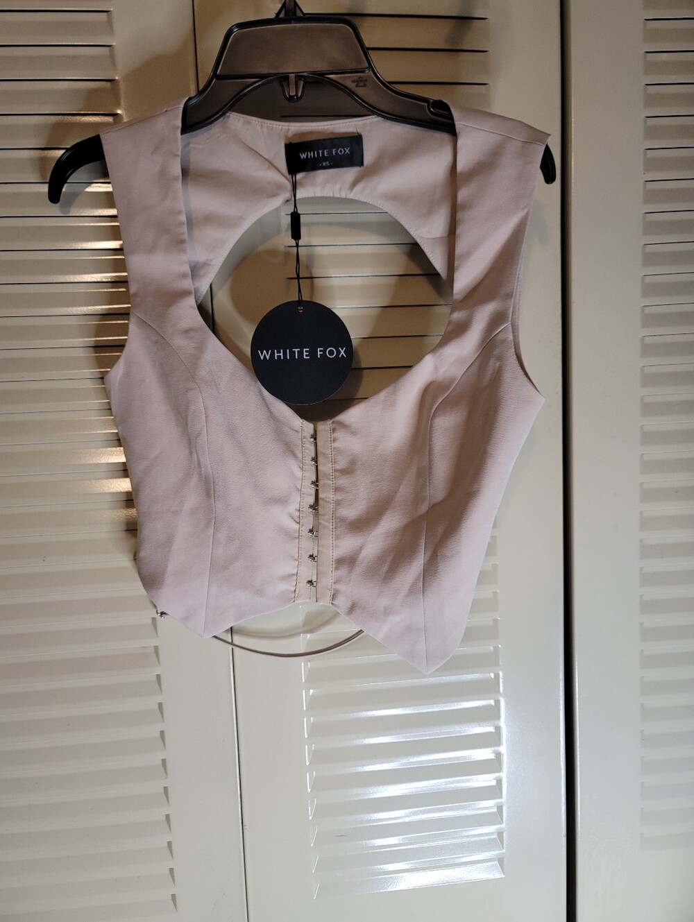 White Fox Get On With It Crop Top Beige Size XS
